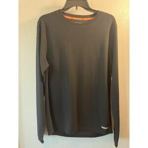 Omni Wool Shirt Mens L Black Base Layer Long Sleeve Crew neck Outdoors